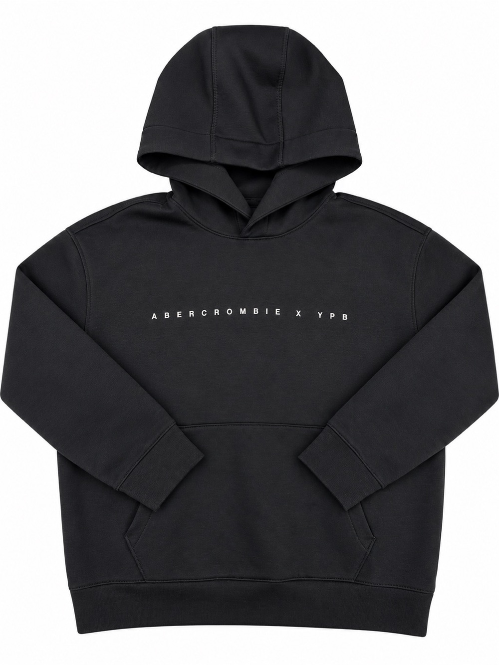 abercrombie kids Black Hoodie with White Chest Logo
